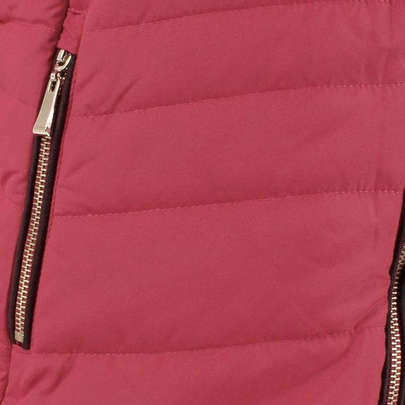 Removable Faux Fur Collar Puffer Jacket Dusty Pink - Picture 4 of 8